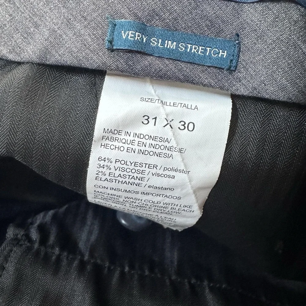 Banana Republic Factory 31x30 Blue Plaid Very Slim Stretch Dress Pants Men's